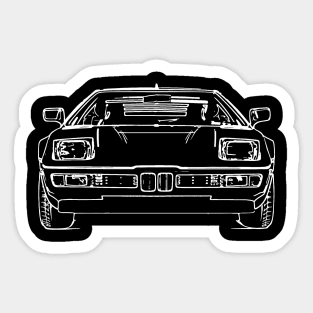 White 1978 M1 Car Sketch Art Sticker